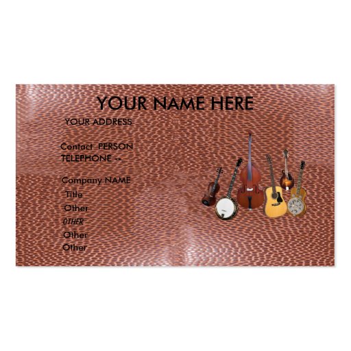 BLUEGRASS BAND-BUSINESS CARD (front side)