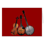 Bluegrass Band Cartoon Greeting Card
