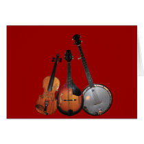 Bluegrass Band Cartoon Greeting Card