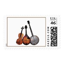 Bluegrass Band Cartoon Stamp