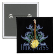 Bluegrass Banjo Design Buttons