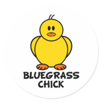 Bluegrass Chick Round Sticker