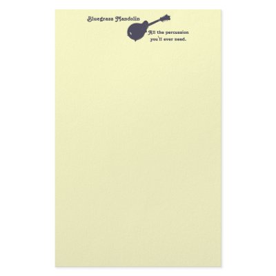 Bluegrass Mandolin - All the Percussion You Need Custom Stationery by willowdewisp