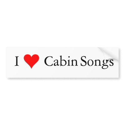 Bluegrass Music: I (heart) Cabin Songs Bumper Sticker by willowdewisp