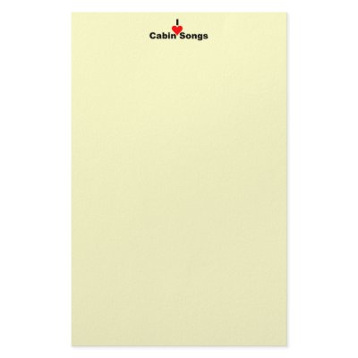 Bluegrass Music: I (heart) Cabin Songs Personalized Stationery by willowdewisp