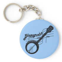 Bluegrass music with banjo keychain