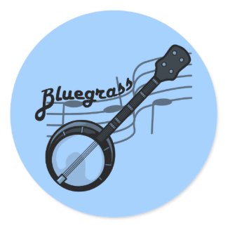 Bluegrass music with banjo sticker