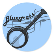 Bluegrass music with banjo stickers