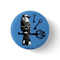 Bluejay w/ Keys Pinback Button