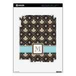 BlueMonogrammed Fleur de Lis iPad 3 Decal
