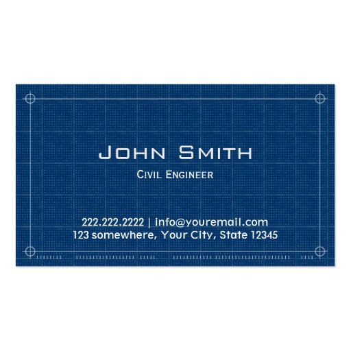 Blueprint Civil Engineer Business Card (front side)