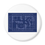 blueprint - house plan refrigerator magnets