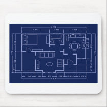 blueprint - house plan mouse pads