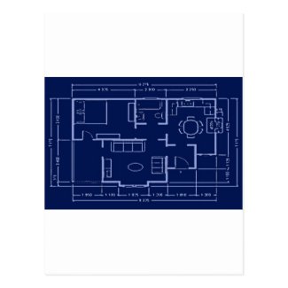 blueprint - house plan postcard