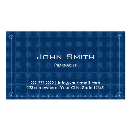Blueprint Pharmacist Business Card (front side)