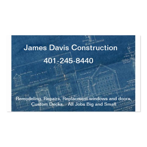 blueprints-stacked, James Davis Construction, 4... Business Card