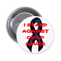 blueribbon, I STAND AGAINST CHILD ABUSE Buttons