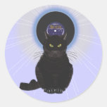 Blues Cat Round Sticker