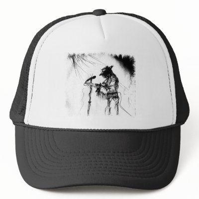 black and white guitar player. Blues Guitar Player and Band on Stage Mesh Hats by FlowstoneGraphics