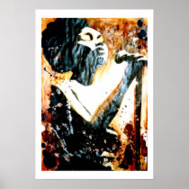 blues, brown, jazz, singer, music, black-people, african-american, soul, rythm, urban, hip-hop, pretty, woman, girl, Poster with custom graphic design