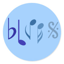 Blues Music Notes Sticker