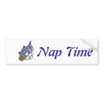 Blue's Nap with Yarn Ball Pillow Bumper Sticker