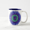 blues painted  skull mug