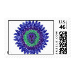 blues painted  skull postage stamp