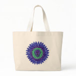 blues painted  skull tote bag