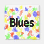 Blues word black text musical.png refrigerator magnet