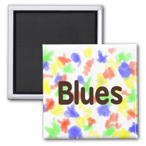 Blues word brown music design.png magnet