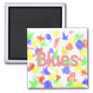 Blues word pink music design.png magnet