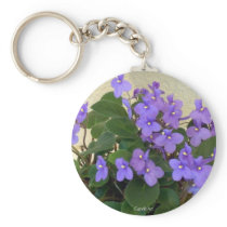 Bluest Blue Violets Key Chain