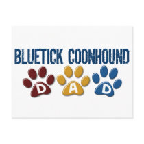 BLUETICK COONHOUND DAD Paw Print postcards by poochloverstuff BLUETICK COONHOUND DAD Paw Print postcards