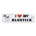 bluetick love sticker bumpersticker