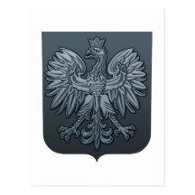 Bluetone Polish Eagle Shield Post Cards