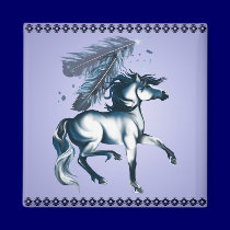 BlueToneHorseandFeathers Magnet