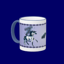 BlueToneHorseandFeathers Mug
