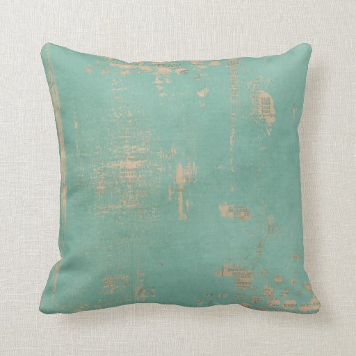 Bluish Green Painted Vintage News Throw Pillows Zazzle