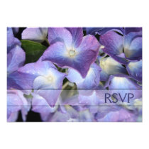 Bluish Purple Hydrangea RSVP Response Card invitations