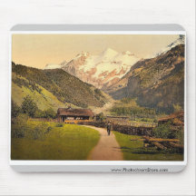 Blumlisalp and chalets, Bernese Oberland, Switzerl Mousepad