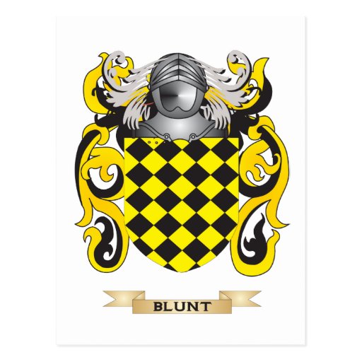Blunt Coat of Arms (Family Crest) Post Card