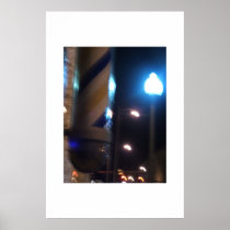 blurry barber pole poster