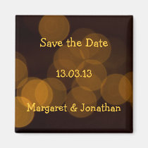 Blurry golden dots in black background Magnet magnets