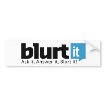 Blurtit Bumper Sticker bumper stickers