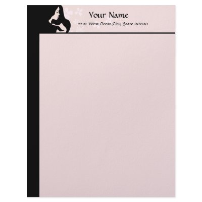 Blush Beauty Letterhaed Stationery Personalized Letterhead by windyone