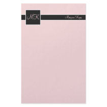 Blush & Black Color Block Stationery