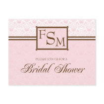 Blush & Brown Bridal Shower Postcard