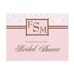 Blush &amp; Brown Bridal Shower Postcard