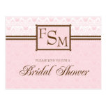 Blush & Brown Bridal Shower Postcard